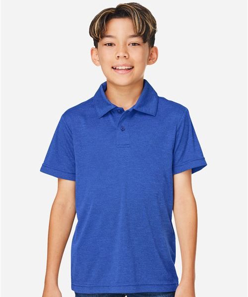 Team 365 TT51HY - Youth Zone Sonic Heather Performance Polo