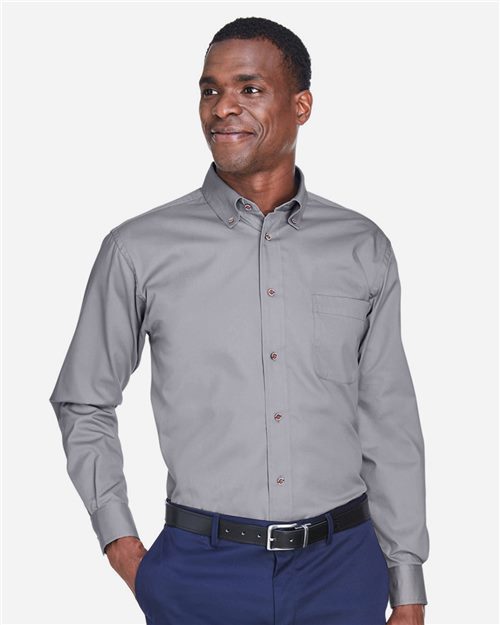 14335_fm Harriton M500T - Men's Tall Easy Blend™ Twill Dress Shirt - Image 1