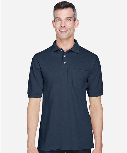 Harriton M265P - Men's Easy Blend™ Polo with Pocket
