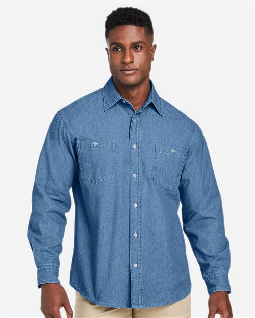 14406_fm Harriton M540 - Unisex Denim Shirt Jacket - Image 1