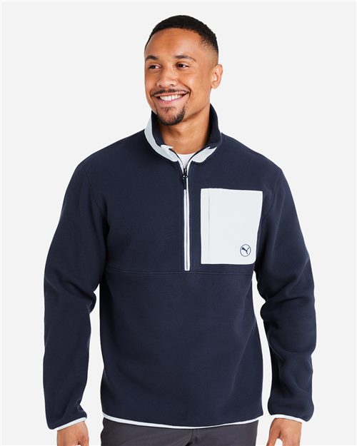 14458_fm Puma Golf 628407 - Men's Fleece Quarter-Zip Pullover - Image 1