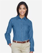 Harriton M550W - Women's Denim Shirt