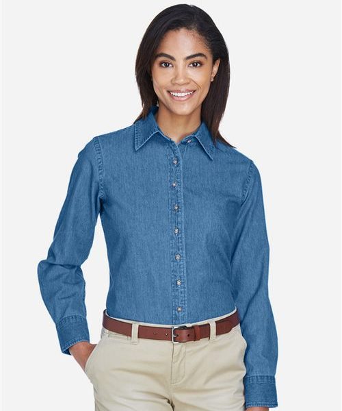 Harriton M550W - Women's Denim Shirt