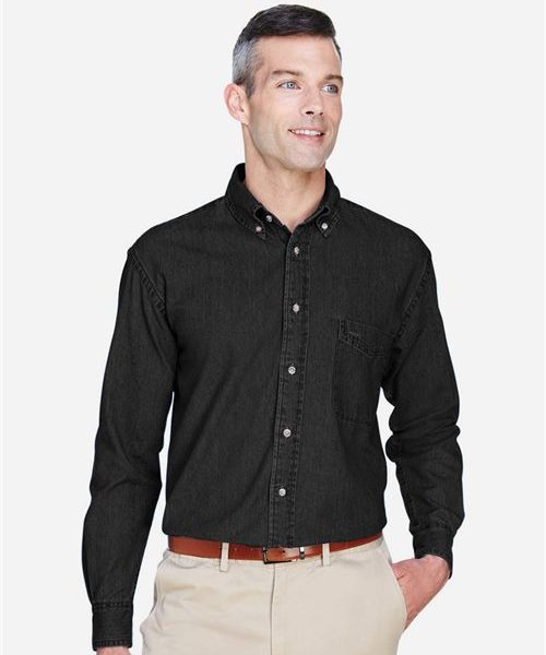 Harriton M550T - Men's Tall Denim Shirt