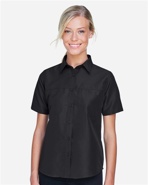 15139_fm Harriton M580W - Women's Key West Short Sleeve Performance Staff Shirt - Image 1