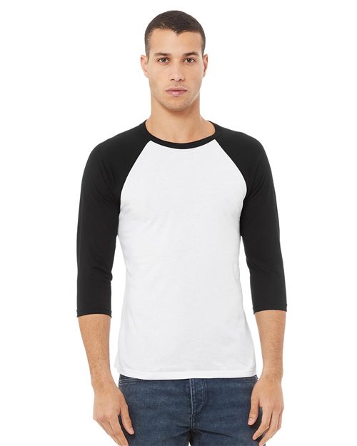 2764_fm BELLA + CANVAS 3200 - Unisex Three-Quarter Sleeve Baseball Tee - Image 1