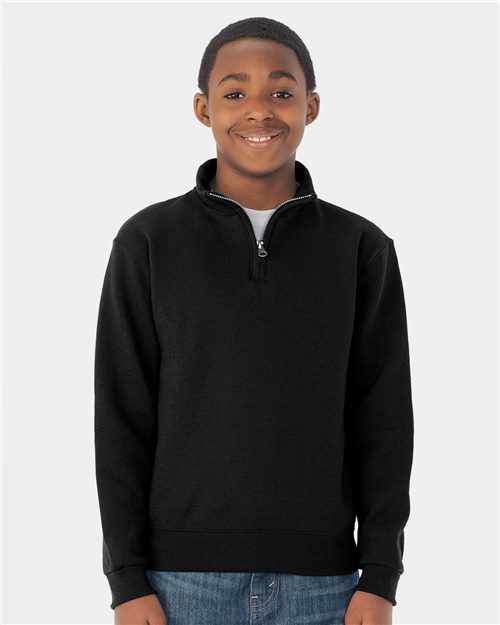 3065_fm JERZEES 995YR - Nublend® Youth Quarter-Zip Cadet Collar Sweatshirt - Image 1