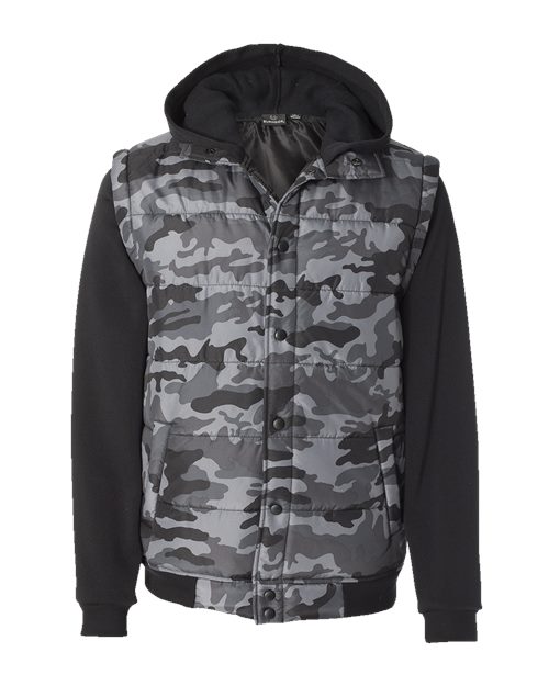 3321_fm Burnside 8701 - Men's Nylon Vest with Fleece Sleeves - Image 1