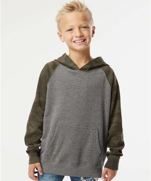 Independent Trading Co. PRM15YSB - Youth Lightweight Special Blend Raglan Hooded Sweatshirt