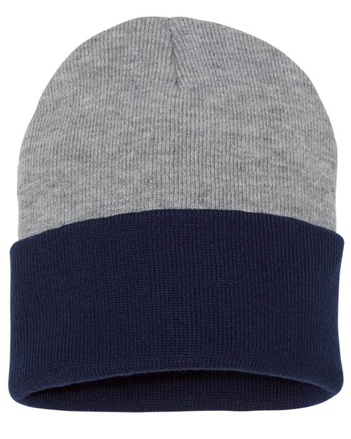 4658_fm Sportsman SP12T - 12" Color Blocked Cuffed Beanie - Image 1