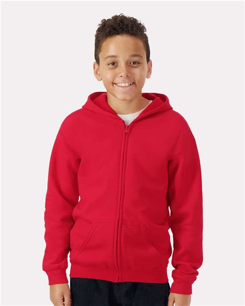 562_fm Gildan 18600B - Youth Heavy Blend™ Full-Zip Hooded Sweatshirt - Image 1