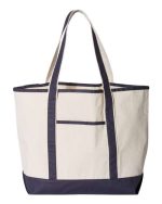 Q-Tees Q1500 - 34.6L Large Canvas Deluxe Tote - Image 3