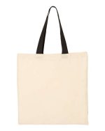 Q-Tees QTB6000 - Economical Tote with Contrast-Color Handles - Image 2