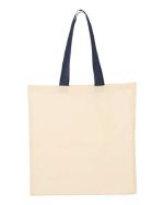 Q-Tees QTB6000 - Economical Tote with Contrast-Color Handles - Image 4