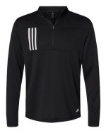 Adidas A482 - Men's 3-Stripe Double Knit Quarter-Zip Pullover - Image 2