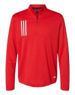 Adidas A482 - Men's 3-Stripe Double Knit Quarter-Zip Pullover - Image 4