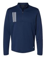 Adidas A482 - Men's 3-Stripe Double Knit Quarter-Zip Pullover - Image 5
