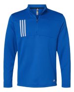 Adidas A482 - Men's 3-Stripe Double Knit Quarter-Zip Pullover - Image 6
