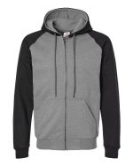 King Fashion KF4048 - Fleece Raglan Hooded Full-Zip Sweatshirt - Image 2